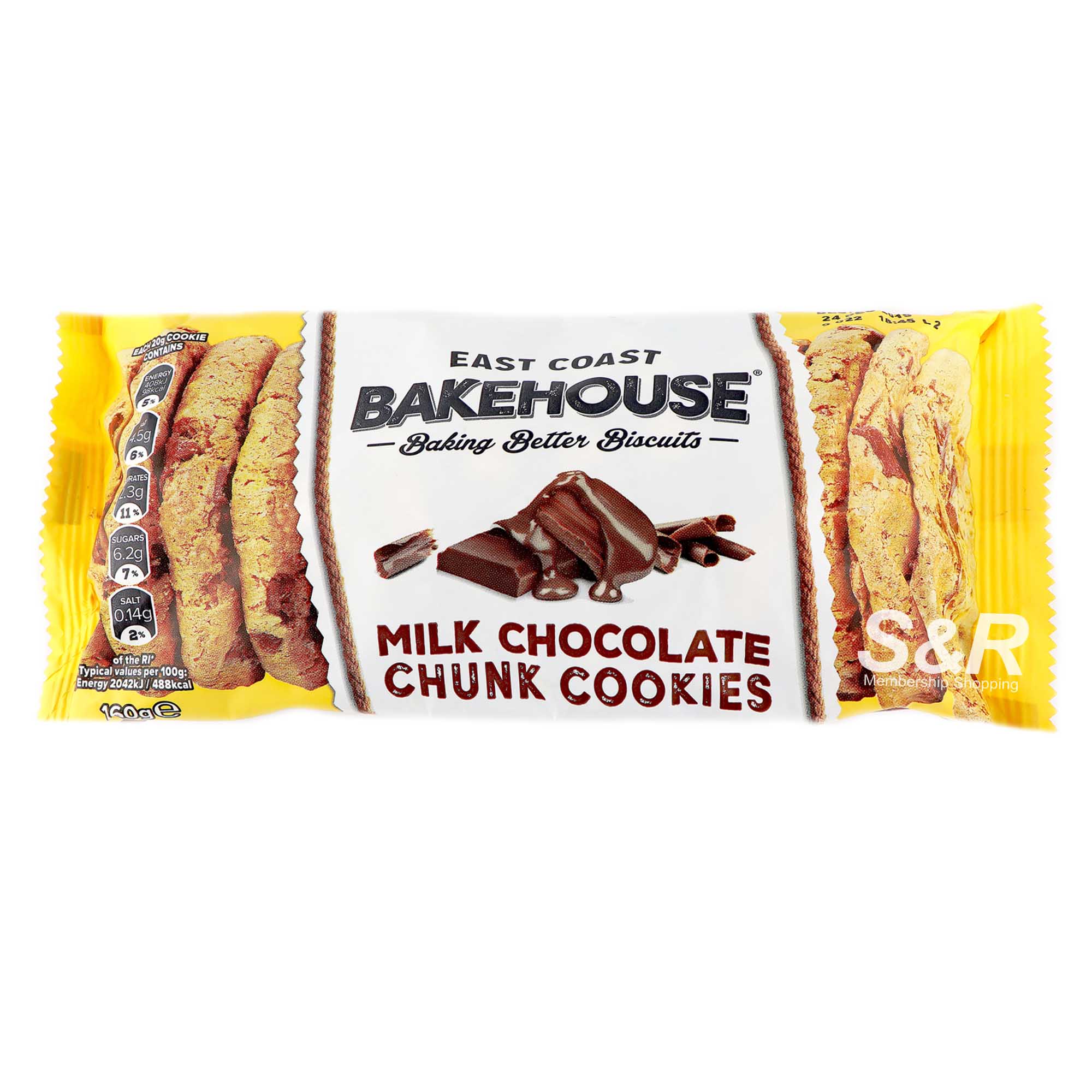 East Coast Bakehouse Milk Chocolate Chunk Cookies 160g East Coast Bakehouse Milk Chocolate Chunk Cookies 160g